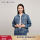 TOMMY HILFIGER秋冬女裝純棉經(jīng)典美式潮流復(fù)古休閑雙貼袋鉚釘扣牛仔外套 牛仔藍(lán)8KB M （推薦：115-125斤）