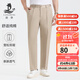 浪登商務(wù)休閑褲男士中年寬松褲子純色棉質(zhì)秋季季彈力爸爸直筒長(cháng)褲 YC059-卡其色|雙褶 薄款 31 (2.39尺)79.5cm