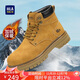 海瀾之家HLA情侶靴復古棉鞋大黃靴男百搭馬丁靴子男 T249 土黃色(加絨) 42