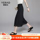 婭麗達（YERAD）松緊高腰裙褲女夏款2024新款黑色女褲小個(gè)子休閑褲 黑色 (A0) L