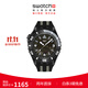斯沃琪（Swatch）瑞士手表 潛航系列 時尚夜光透視石英腕表生日禮物石英手表 黑海潛航 SSCU09B100