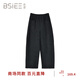 BSIEE2025年冬季新款慵懶風(fēng)加厚簡(jiǎn)約百搭休閑彎刀褲氣球褲 深灰色 M