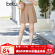 betu百圖女裝短褲女夏ins風(fēng)簡(jiǎn)約多色休閑短褲女高腰闊腿褲短褲女2204T57 咖啡色 L
