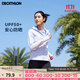 迪卡儂女士防曬衣防曬服外套長(cháng)袖戶(hù)外透氣防曬運動(dòng)風(fēng)衣皮膚衣輕薄透氣 淺灰藍 均碼 36