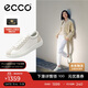 愛(ài)步（ECCO）牛皮簡(jiǎn)約系帶舒適休閑板鞋 柔酷零點(diǎn)女鞋220253 白色/灰白色37 HL