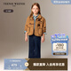 Teenie Weenie Kids小熊童裝25年新款秋冬女童學(xué)院短仿羊羔毛外套 米色 120 cm