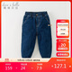 戴維貝拉【商場(chǎng)同款】?jì)和澴忧锒型蓍e牛仔棉褲夾棉加厚