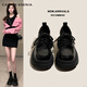 CAMILA KSENIA輕奢樂(lè )福鞋女士2025新款冬季厚底時(shí)尚單鞋舒適英倫風(fēng)爆款小皮鞋子 黑色 36