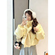 鹿王戀雪韓系披肩立領(lǐng)短款羽絨服女冬季2025新款超好看加厚保暖白鴨絨外套 奶黃色【優(yōu)質(zhì)版】 L 105-120斤