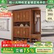 小木窩 胡桃木間廳柜玄關(guān)柜鞋柜門(mén)口入戶(hù)帶鏡子一體實(shí)木柜新中式客廳柜 兩門(mén)間廳柜 規格
