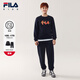 斐樂(lè )FILA【套裝】FILA兒童衛衣衛褲2026年春季新款男女童中大童新年款 傳奇藍-NV 160