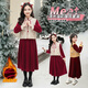 忙忙熊（MangMangXiong）女童漢服連衣裙冬款拜年服中國風(fēng)新款古裝過(guò)年冬季兒童新年服唐裝 福馬兩件套 140 建議60-70斤