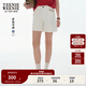 Teenie Weenie小熊女裝牛仔短褲2025夏季新款簡(jiǎn)約休閑時(shí)尚學(xué)院褲子 象牙白 S