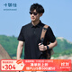 十如仕新品POLO衫夏季男士短袖衫商務(wù)休閑t恤上衣純色簡(jiǎn)約透氣 P10-02 黑色 XL
