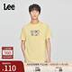 Lee25新品舒適版圓領(lǐng)Logo印花男女同款短袖T恤休閑潮LUT0098414LE 黃色（尺碼偏大，拍小一碼） XL