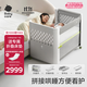 babycare嬰兒床可折疊床0-3歲寶寶床便攜式拼接移動(dòng)多功能嬰兒床 萊斯維斯