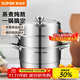 蘇泊爾（SUPOR）蒸鍋304不銹鋼三層復底多用蒸魚(yú)家用蒸籠電磁爐燃氣通用 歐式蒸鍋 3層 34cm