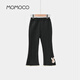瑪米瑪卡（MOMOCO）童裝女童褲子2025冬款中大童時(shí)尚打底喇叭褲 深灰 120