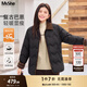 MsShe【90%白鴨絨】大碼女裝2025秋冬胖mm巴恩風(fēng)燈芯絨羽絨服外套 黑色現貨 4XL