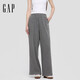蓋璞（GAP）女裝秋季款logo刺繡松緊腰寬松經(jīng)典闊腿褲衛褲運動(dòng)褲793826