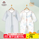 班杰威爾嬰兒衣服夏季薄款長(cháng)袖寶寶連體衣純棉無(wú)骨哈衣爬服睡衣空調衫 夏季長(cháng)袖2件裝(藍小象+海藍鯨) 73cm