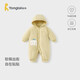 童泰（TONGTAI）嬰兒連體衣冬季純棉夾棉寶寶衣服新生兒連帽哈衣爬服黃色80cm