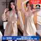 PAGKAVIO國際一線(xiàn)品牌重磅真絲睡衣女100%桑蠶絲高檔性感女睡衣睡裙高級感 2052蕾絲兩件套香檳色（禮盒） L （100-120）
