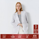 麥檬【限量特惠/撿漏】春秋簡(jiǎn)約通勤氣質(zhì)亞麻西裝外套女5C3110571 白色 S