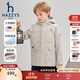 哈吉斯（HAZZYS）品牌童裝男童外套秋新品三防透氣休閑簡(jiǎn)約保暖連帽厚風(fēng)衣 極地灰 155