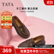 他她（TATA）半島玫瑰英倫風(fēng)樂(lè )福鞋女鞋山茶花小皮鞋單鞋秋新 棕色 37