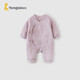 童泰（TONGTAI）嬰兒連體衣秋冬純棉保暖新生兒衣服寶寶蝴蝶哈衣滿(mǎn)月服紫色59cm