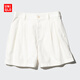 優(yōu)衣庫女裝麻棉短褲/休閑褲子473696 01 乳白色 L /160/70A