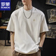羅蒙t恤男春季新款短袖重磅純棉潮流休閑寬松簡(jiǎn)約百搭圓領(lǐng)半袖上衣男 白色 M 推薦體重120-130斤