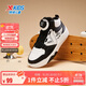 特步（XTEP）兒童童鞋男童中大童街潮革料旋鈕扣防滑板鞋 黑/特步白 38碼