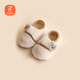 貝瑞加（Babyprints）嬰兒地板襪男女寶寶軟底學(xué)步襪室內早教襪套保暖隔涼鞋襪 卡其M