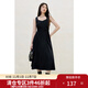 獨束大碼女裝法式鉆石領(lǐng)收腰無(wú)袖連衣裙2025夏新款顯瘦中長(cháng)款裙子 赫本黑 XL （尺碼：3）