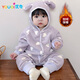 優(yōu)奇嬰兒衣服男女寶寶秋冬加絨連體衣嬰幼兒早秋連帽保暖家居服哈衣