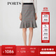 PORTS寶姿春夏新品女裝格子優(yōu)雅包臀裙魚(yú)尾半身裙LM8S005NFF029 黑色格子 S (4)