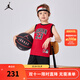 NIKE JORDAN 耐克AJ籃球服套裝23號球衣夏季兒童籃球背心+短褲2件套 正黑色 120 /60 【建議身高110-116cm】