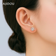 AJIDOU阿吉豆耳飾女S925銀時(shí)職場(chǎng)百搭尚人魚(yú)之淚耳釘氣質(zhì)鋯石顯臉小耳環(huán)