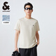 杰克·瓊斯（JACK&JONES）25年男裝短袖T恤男夏季舒適男士T恤涼感多色半袖純色水洗不易走形 乳白色A06 M 175