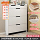 瑟力牧鞋柜玄關(guān)柜一體靠墻門(mén)口入戶(hù)柜子新款超薄翻斗柜大容量多層收納柜 實(shí)木帶抽長(cháng)80深17（cm）白玉清