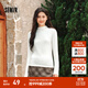 森馬（Semir）長(cháng)袖t恤女短款半高領(lǐng)薄絨輕暖打底衫2024冬新款純色修身抓絨內搭 奶白10534 M