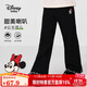 Disney baby迪士尼女童長(cháng)褲兒童褲子中小童裝秋季針織蕾絲微喇褲 黑色 120