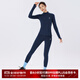 馬孔多（macondo）跑步圓領(lǐng)加絨打底套裝4代保暖男女款訓練馬拉松速干運動(dòng)套裝 夜海藍 女款 S