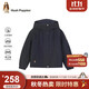 暇步士（Hush Puppies）童裝女童戶(hù)外三防外套25秋兒童短款連帽運動(dòng)風(fēng)衣 藏藍   170   