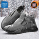 真維斯（Jeanswest）男鞋秋冬加絨加厚休閑鞋男高幫一腳蹬鞋子男靴 G551 灰色JR 40