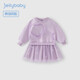 JELLYBABY女童連衣裙秋裝新款小童甜美網(wǎng)紗裙兒童衛衣裙寶寶公主裙春秋穿搭