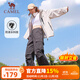 駱駝（CAMEL）直筒梭織工裝長(zhǎng)褲女防潑水百搭傘兵褲 C24CA6L6619 幻影黑 L