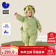迷你巴拉巴拉【三防】巴拉羽絨連體衣嬰兒衣服寶寶萌趣爬服加厚2025新款 豆沙綠40016-恐龍綠 【防水防油污】 90 cm 【充絨量81.9g】